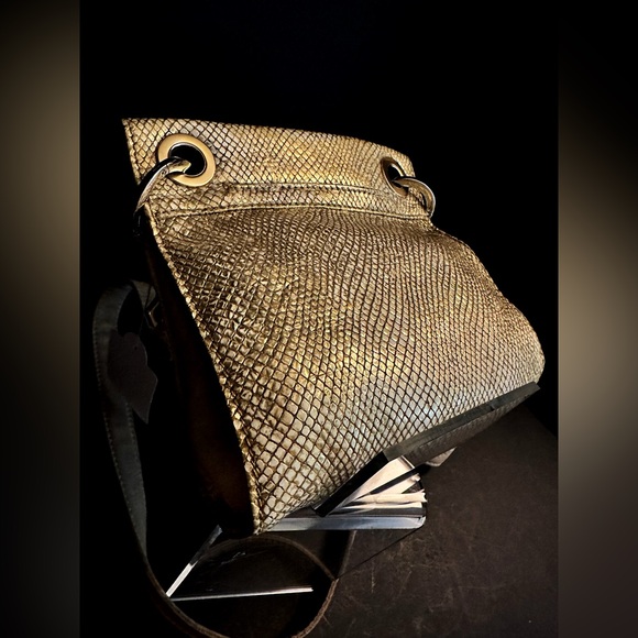 Hammitt Tony Small Crossbody Bag in Gold Snakeskin - Picture 11 of 13
